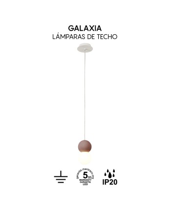 GALAXIA * LÁMPARA CON 1 COLGANTE REDONDO ROJO